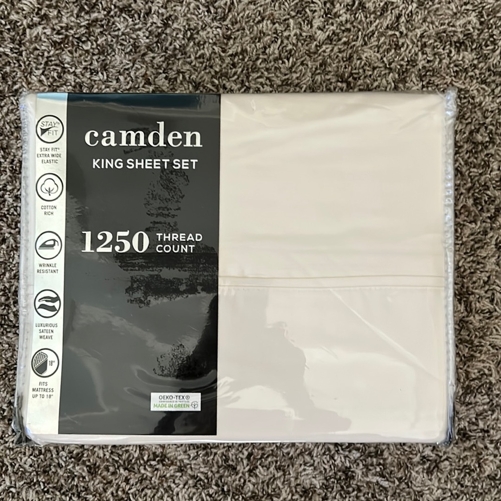 Cream King bed sheet set